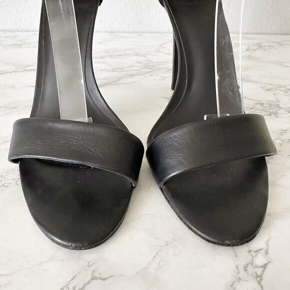Tibi Black Leather Ankle Cuff Strap Sandal Heel AMBER Women’s EU Size 38.5 - Picture 3 of 9
